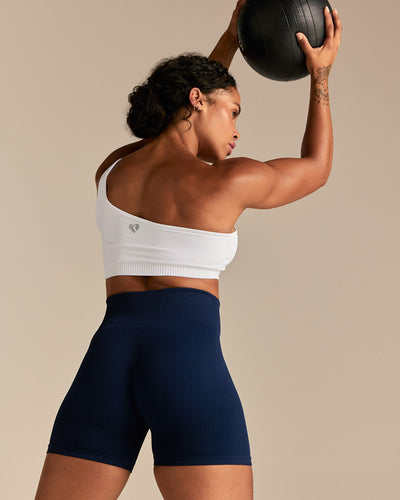 Power Seamless One Shoulder Bra | White