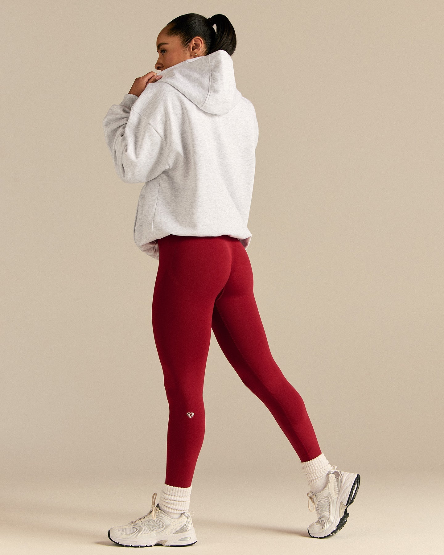 Comfort Oversized PWR Hoodie | Light Grey Marl