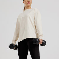 Comfort Oversized Long Sleeve T-Shirt | Off White
