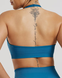 Motion Seamless Halter Bra | Peacock Blue