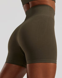 Power Seamless Shorts | Dark Olive