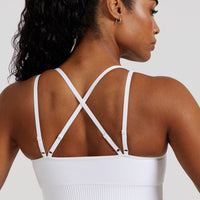 Power Seamless Adjustable Sports Bra | White