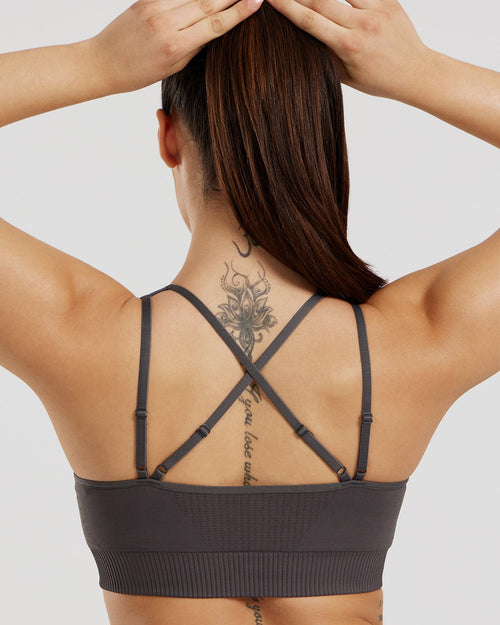 Power Seamless Adjustable Sports Bra | Graphite