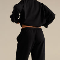 Comfort Cozy Straight Leg Joggers | Black