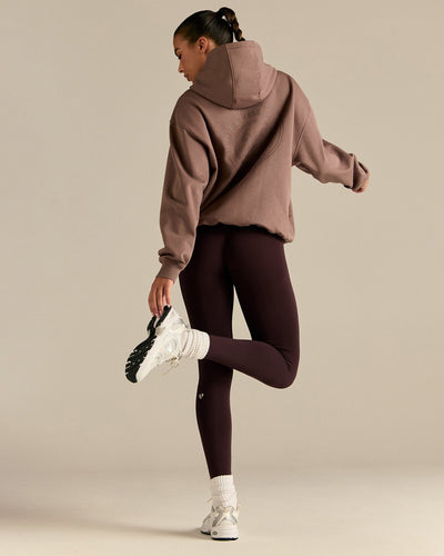 Comfort Oversized Health Club Graphic Hoodie | Mocha