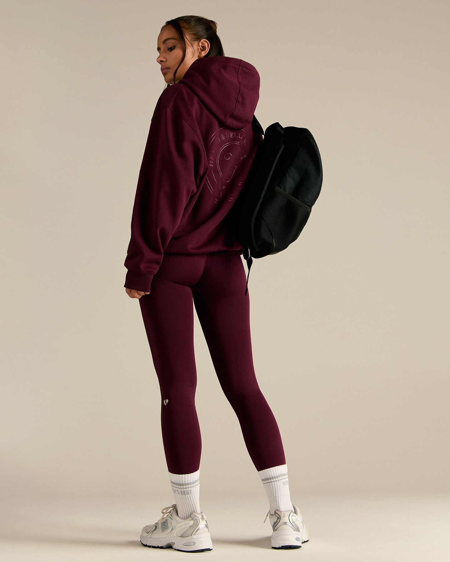 Comfort Oversized Health Club Graphic Hoodie | Merlot