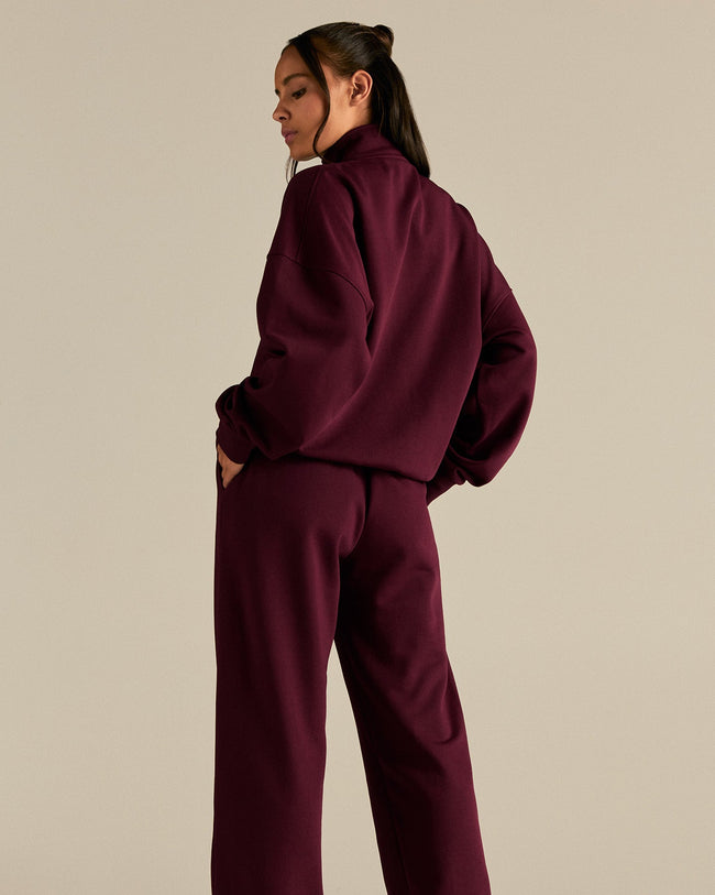 Comfort Cozy Straight Leg Joggers | Merlot
