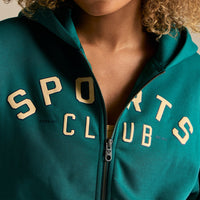 Comfort Cropped Sports Club Hoodie | Eden Green