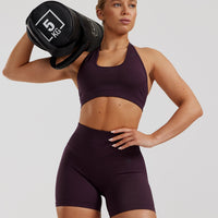 Motion Seamless Halter Bra | Midnight Plum