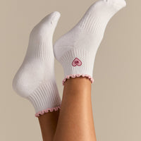 Quarter Frilly Ankle Socks (2PK) | Sweet Pink/Strawberry Kiss