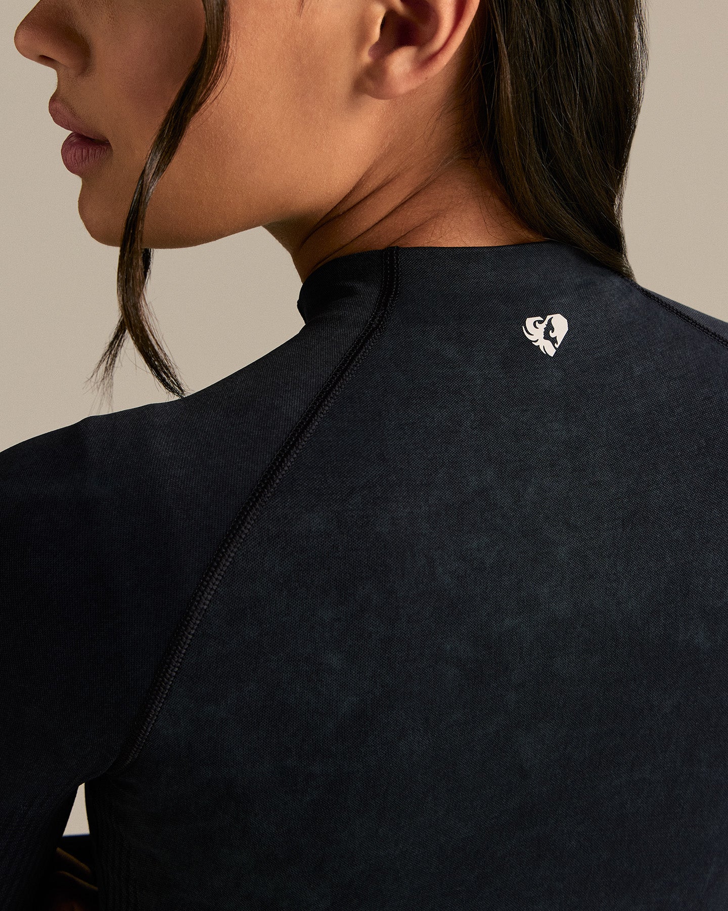 Power Seamless Long Sleeve Full Zip Jacket | Washed Black