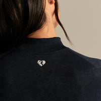 Power Seamless Mock Neck Long Sleeve Top | Washed Black