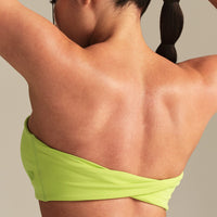 Essential Twist Back Bandeau Bra | Lime Punch