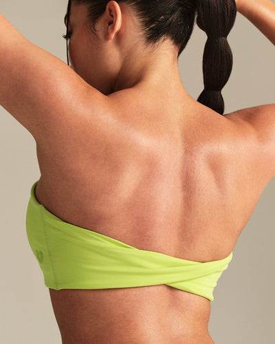 Essential Twist Back Bandeau Bra | Lime Punch