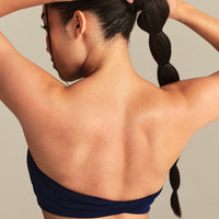 Essential Twist Back Bandeau Bra | Sapphire Blue