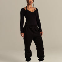 Smooth Contour Long Sleeve Reversible T-Shirt | Black