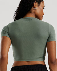 Comfort Ribbed Cropped T-Shirt | Sage