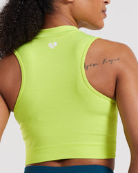 Define Seamless Half Zip Crop Tank | Cyber Lime