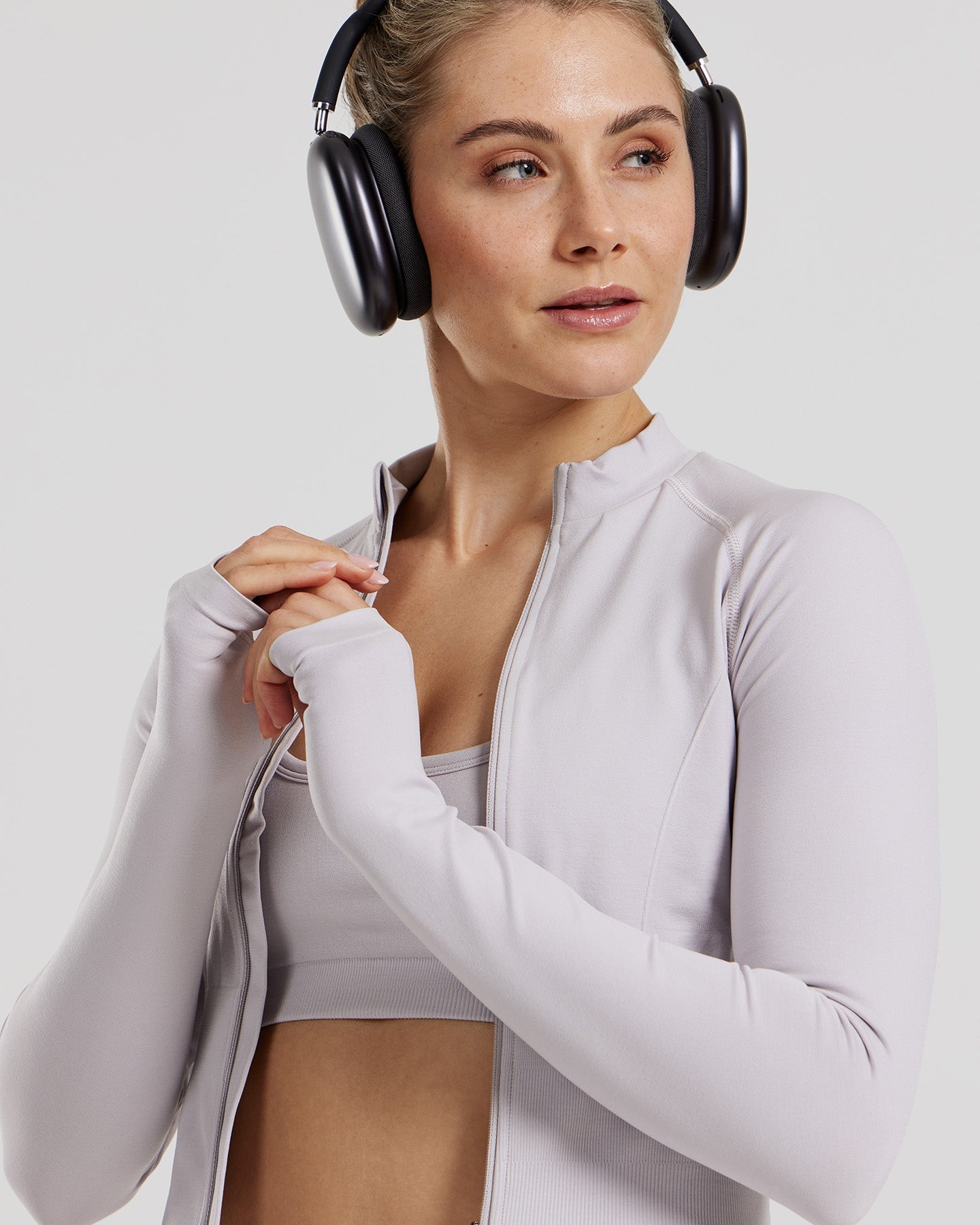 Define 2.0 Seamless Full Zip Midi Jacket | Steel Grey