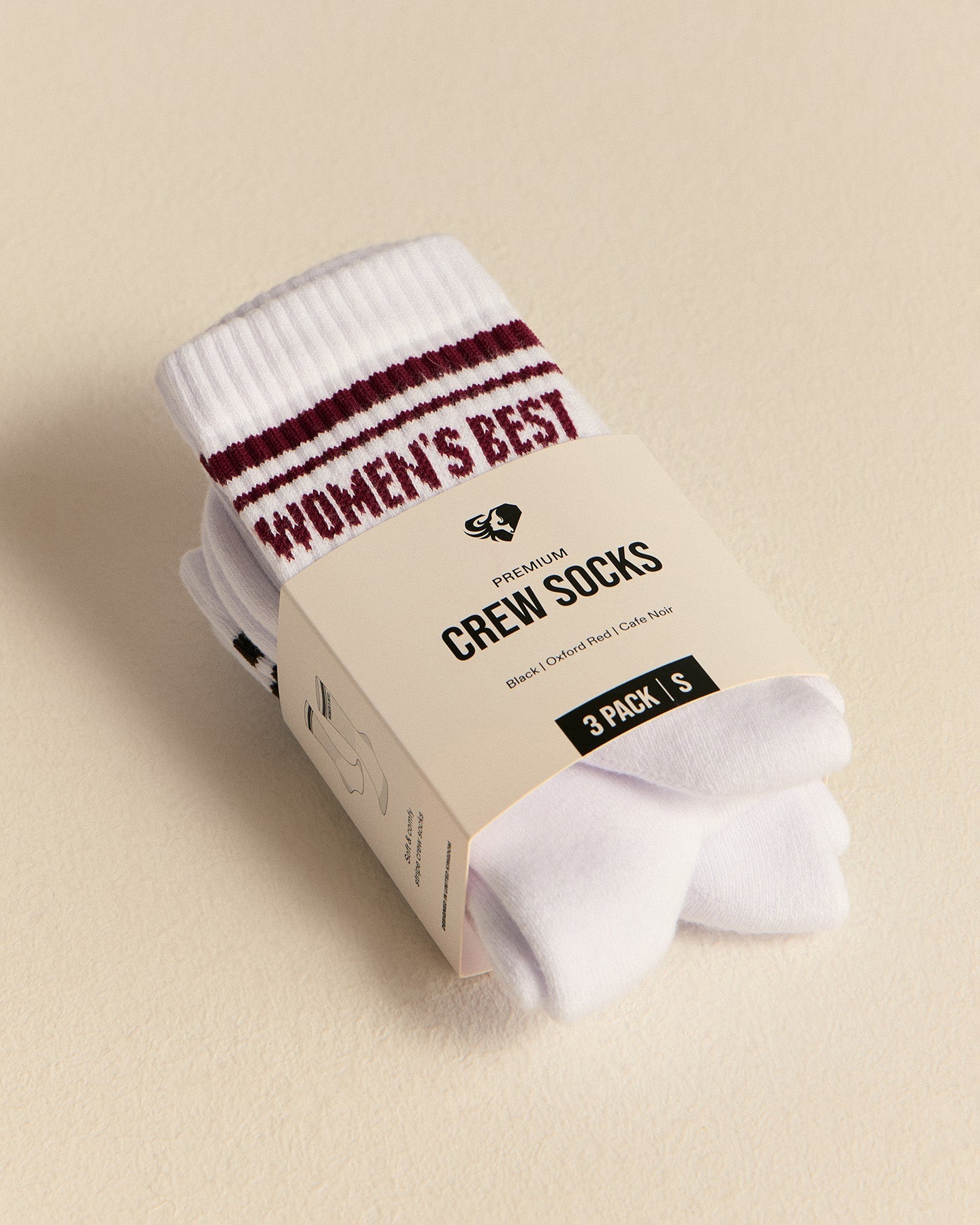 Premium Crew Stripe Socks (3PK) | Oxford Red/Cafe Noir/Black