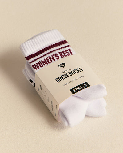 Premium Crew Stripe Socks (3PK) | Oxford Red/Cafe Noir/Black