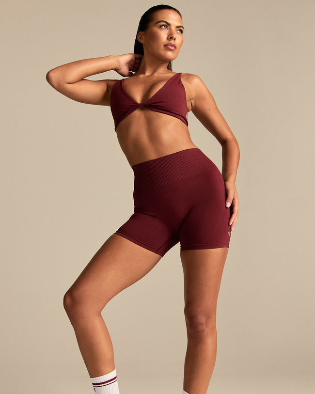 Power Enhanced High Waist Shorts | Oxford Red