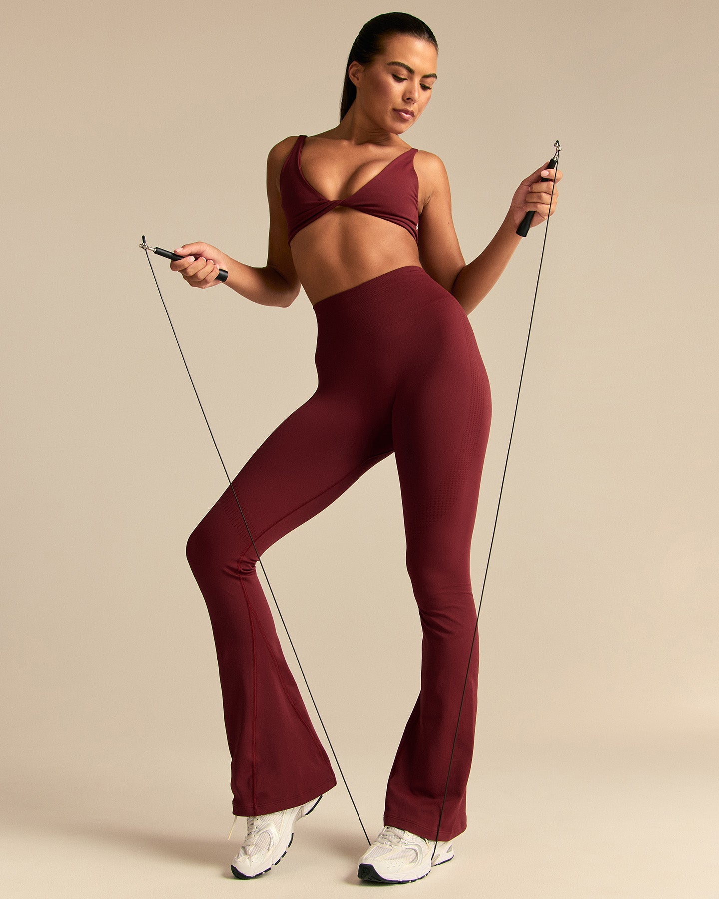Power High Waist Flared Leggings | Oxford Red