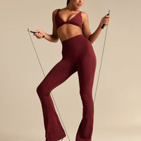 Power High Waist Flared Leggings | Oxford Red