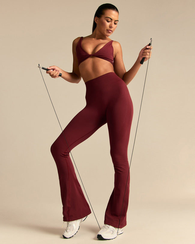 Power High Waist Flared Leggings | Oxford Red