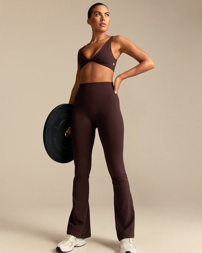 Power High Waist Flared Leggings | Cafe Noir