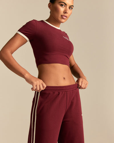 Comfort Lightweight Contrast Joggers | Oxford Red