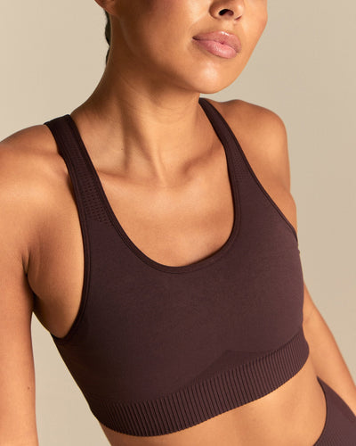 Power Adjustable Sports Bra | Cafe Noir