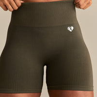 Power Seamless Shorts | Dark Olive