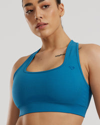 Motion Seamless Racer Back Bra | Peacock Blue