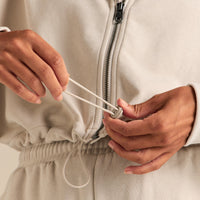 Comfort Lightweight Draw Hem Hoodie | Stone