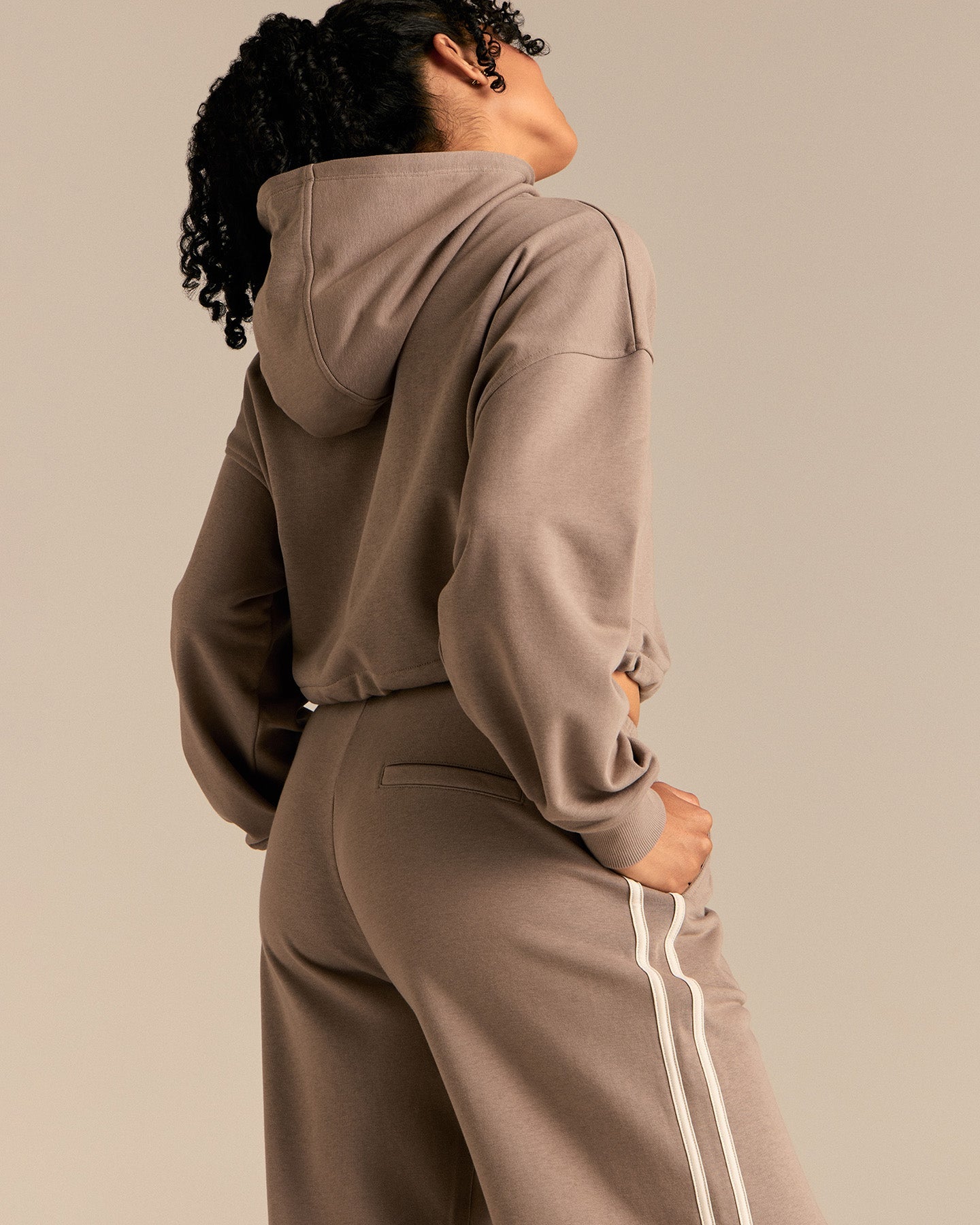 Comfort Lightweight Contrast Joggers | Taupe Grey