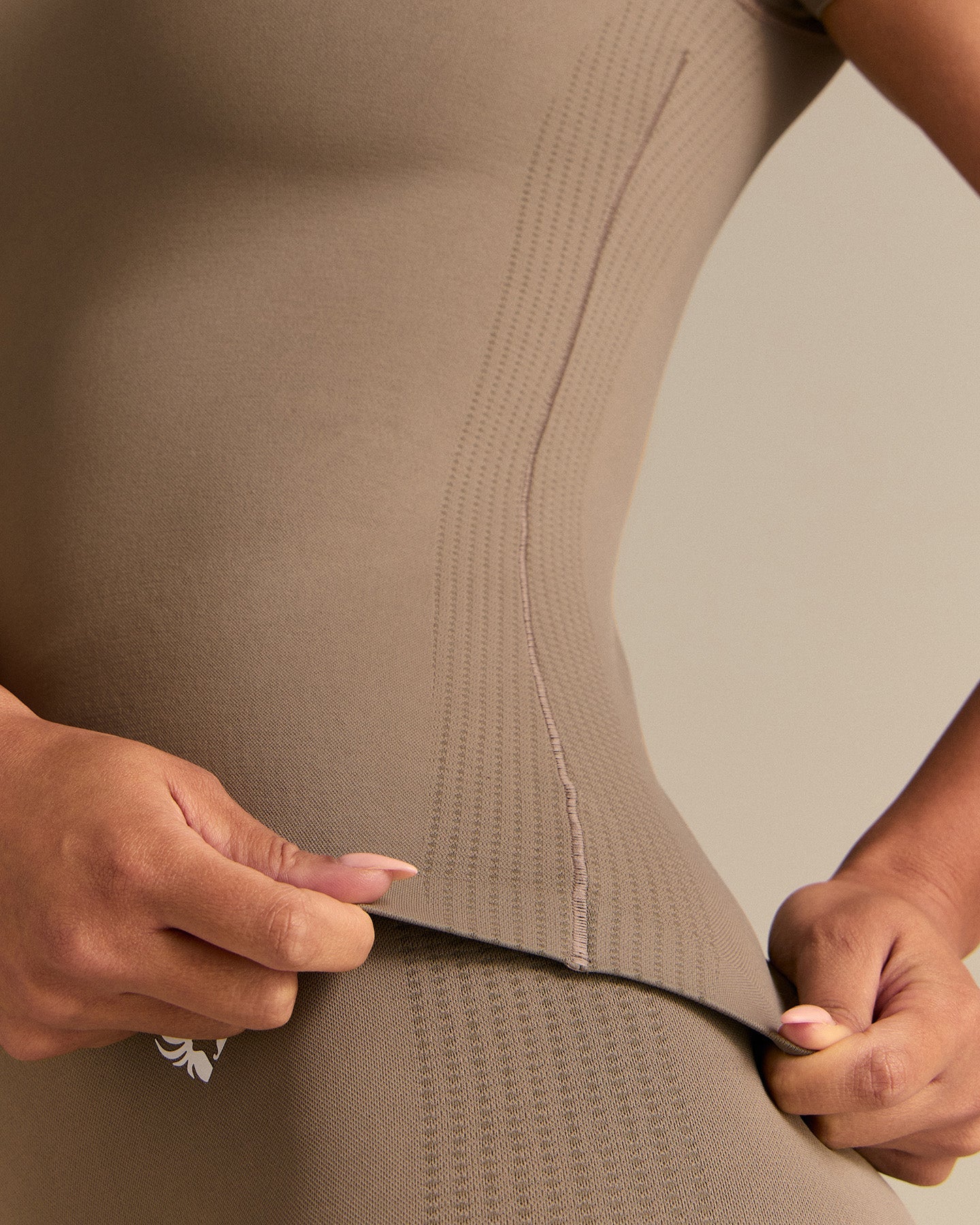 Power Seamless Short Sleeve Top | Taupe Grey