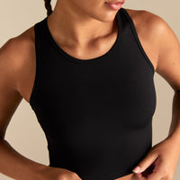 Essential Crop Tank Top | Black
