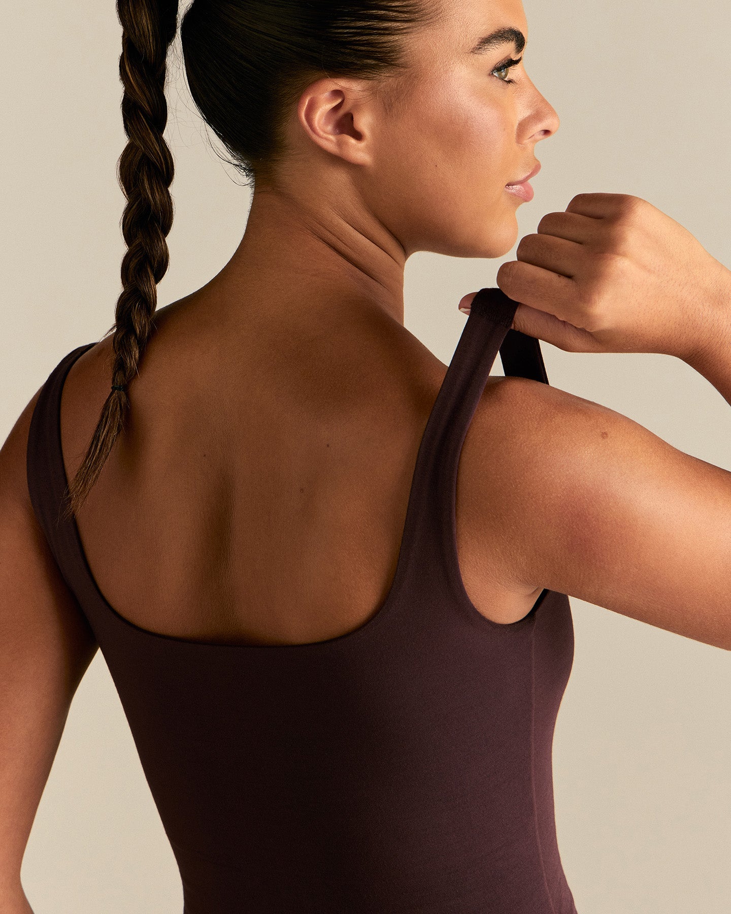 Smooth Contour Midi Square Neck Tank | Cafe Noir