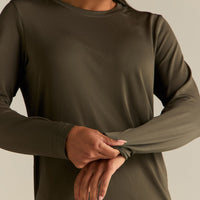 Lightweight Seamless Long Sleeve T-Shirt | Dark Olive