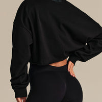 Comfort Lightweight Cropped Sweat | Black
