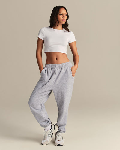 Smooth Contour Cropped Short Sleeve T-Shirt | White