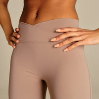 Essential Wrap High Waist Straight Leg Pants | Mauve Taupe