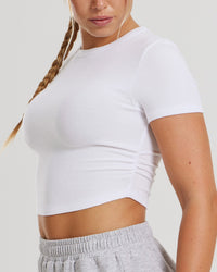 Comfort Ribbed Cropped T-Shirt | White