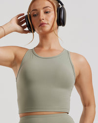 Essential Crop Tank Top | Olive