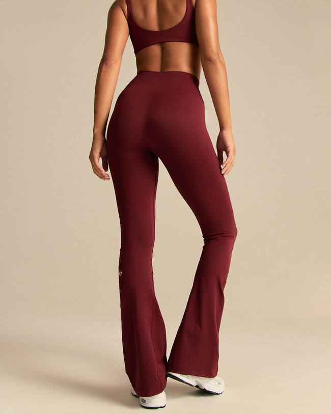 Power High Waist Flared Leggings | Oxford Red