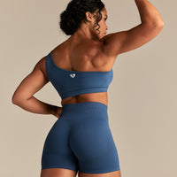 Power Seamless One Shoulder Bra | Blueberry