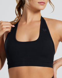 Motion Seamless Halter Bra | Black