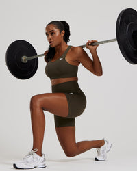 Power Seamless Shorts | Dark Olive