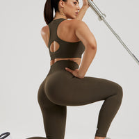 Power Seamless Sweetheart Bra | Dark Olive